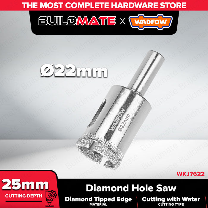 BUILDMATE Wadfow Diamond Hole Saw 20mm - 35mm Wet Diamond Drill Bit Hole Cutter Glass Cutting With Water for Tile Ceramics Porcelain  - WHT