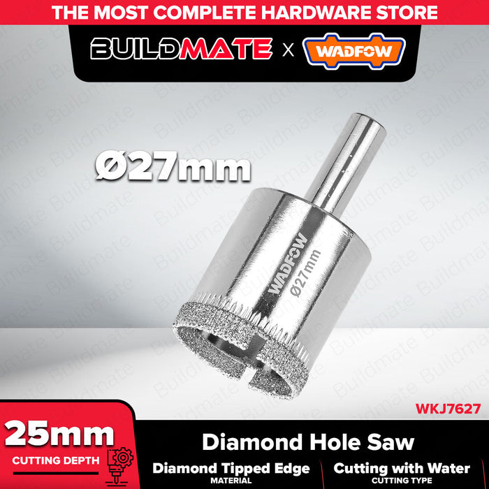 BUILDMATE Wadfow Diamond Hole Saw 20mm - 35mm Wet Diamond Drill Bit Hole Cutter Glass Cutting With Water for Tile Ceramics Porcelain  - WHT