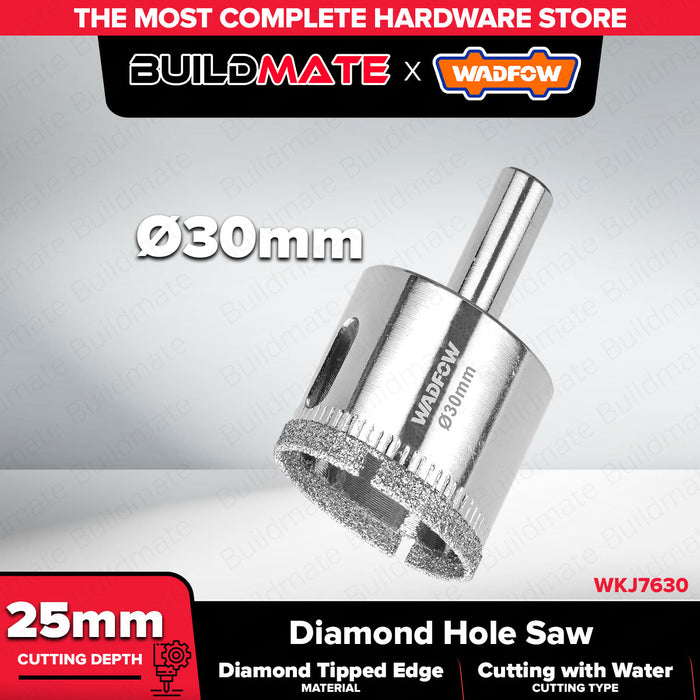 BUILDMATE Wadfow Diamond Hole Saw 20mm - 35mm Wet Diamond Drill Bit Hole Cutter Glass Cutting With Water for Tile Ceramics Porcelain  - WHT