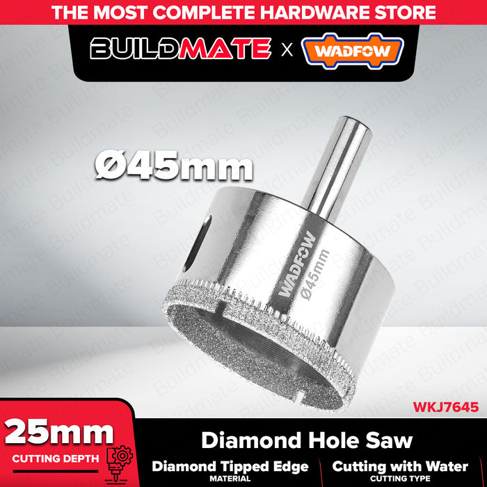 BUILDMATE Wadfow Diamond Hole Saw 20mm - 35mm Wet Diamond Drill Bit Hole Cutter Glass Cutting With Water for Tile Ceramics Porcelain  - WHT