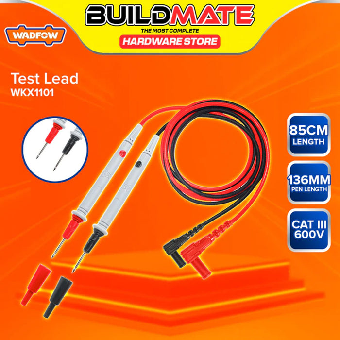 BUILDMATE Wadfow Test Lead 85cm Multimeter Pen Test Probe Wire Cable Banana Plug Connector for Digital Multimeter WKX1101 - WHT