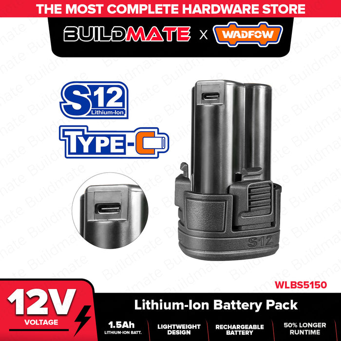 BUILDMATE Wadfow S12 Lithium-Ion Battery Pack 12V USB Type-C