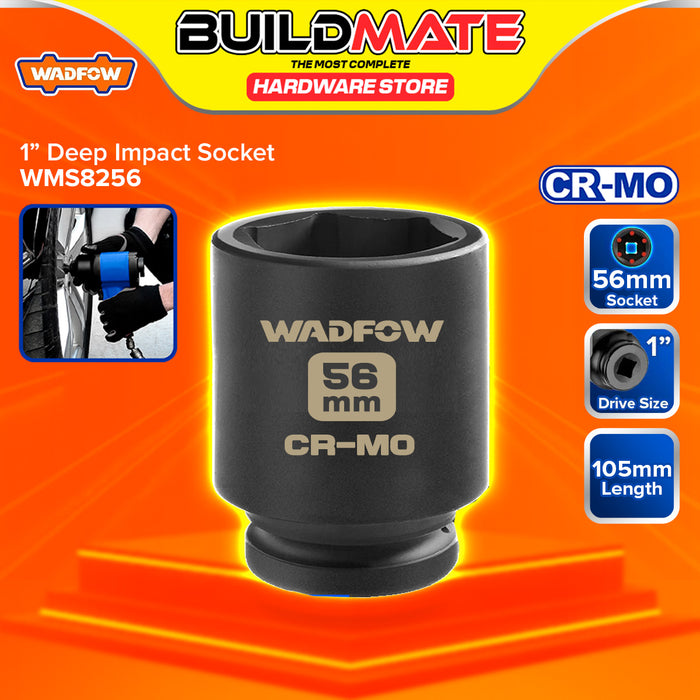 BUILDMATE Wadfow 1" Deep Impact Socket 19mm - 65mm Heavy Duty Impact Wrench Deep Drive Hex Socket For Mechanical & Automotive SOLD PER PIECE - WHT