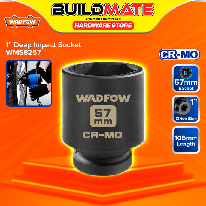 BUILDMATE Wadfow 1" Deep Impact Socket 19mm - 65mm Heavy Duty Impact Wrench Deep Drive Hex Socket For Mechanical & Automotive SOLD PER PIECE - WHT