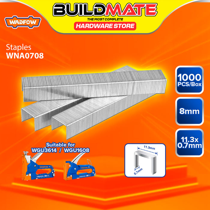 BUILDMATE Wadfow 1000PCS/SET Staples Wire 0.7mm / 6mm - 14mm Heavy Duty Stapler Wire Nails For Manual Tacker Staple - WHT