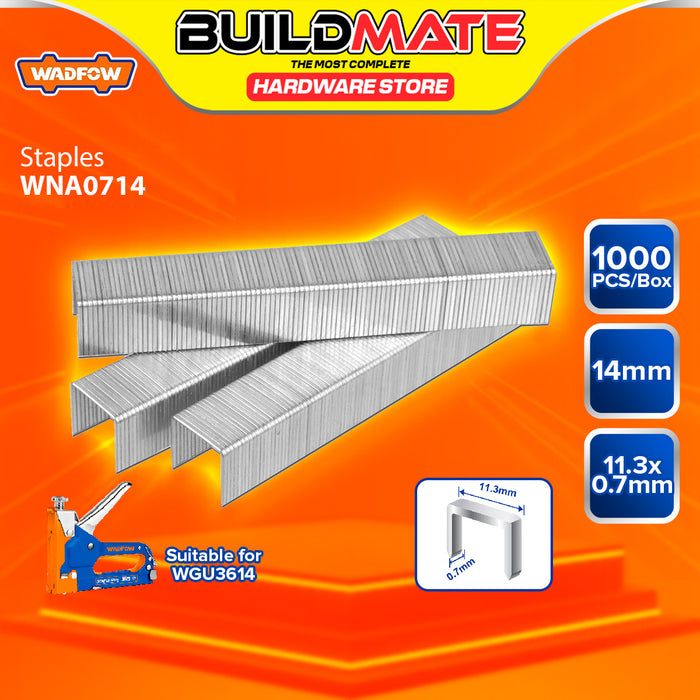 BUILDMATE Wadfow 1000PCS/SET Staples Wire 0.7mm / 6mm - 14mm Heavy Duty Stapler Wire Nails For Manual Tacker Staple - WHT