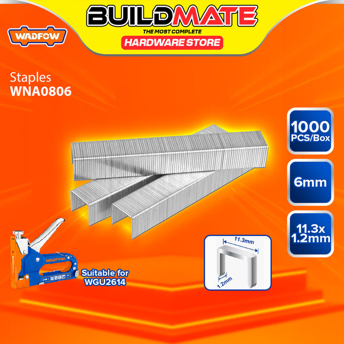 BUILDMATE Wadfow 1000PCS/SET Staples Wire 1.2mm / 6mm - 14mm Heavy Duty Stapler Wire Nails For WGU2614 Manual Tacker Staple - WHT