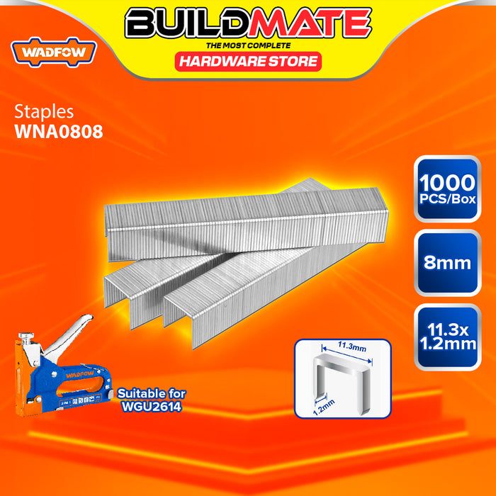 BUILDMATE Wadfow 1000PCS/SET Staples Wire 1.2mm / 6mm - 14mm Heavy Duty Stapler Wire Nails For WGU2614 Manual Tacker Staple - WHT
