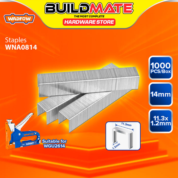 BUILDMATE Wadfow 1000PCS/SET Staples Wire 1.2mm / 6mm - 14mm Heavy Duty Stapler Wire Nails For WGU2614 Manual Tacker Staple - WHT