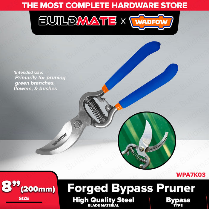BUILDMATE Wadfow 8" Forged Steel Bypass Pruner Heavy Duty Garden Cutting Shear Secateurs Pruning Tools Gardening Scissor WPA7K03 - WHT