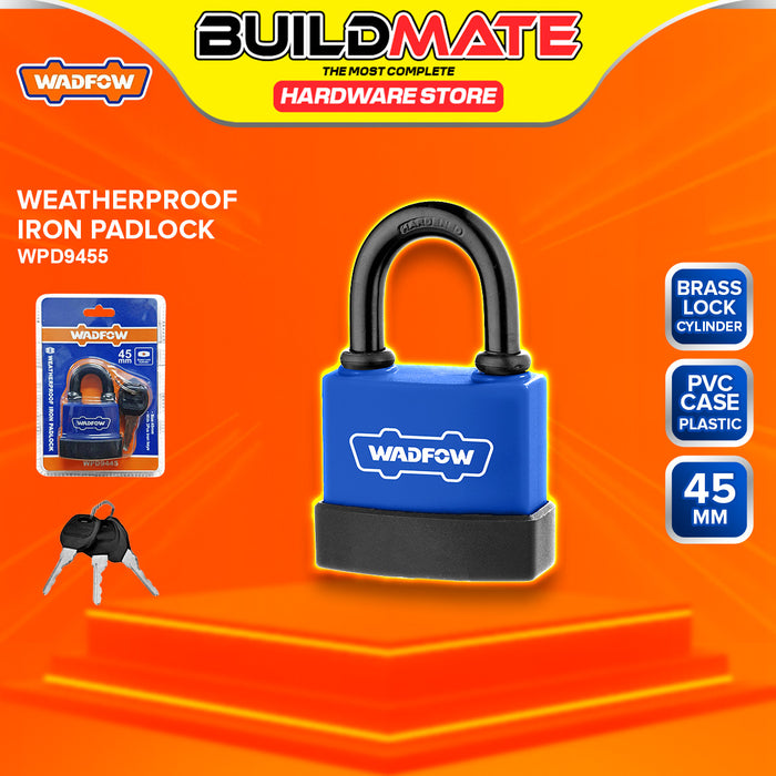 BUILDMATE Wadfow Weatherproof Iron Padlock 45mm / 55mm / 70mm Short Shackle with 3pcs Iron Keys Anti-Theft Keyed Security Pad Lock - WHT