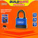 BUILDMATE Wadfow Weatherproof Iron Padlock 45mm / 55mm / 70mm Short Shackle with 3pcs Iron Keys Anti-Theft Keyed Security Pad Lock - WHT