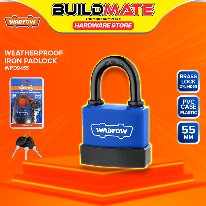BUILDMATE Wadfow Weatherproof Iron Padlock 45mm / 55mm / 70mm Short Shackle with 3pcs Iron Keys Anti-Theft Keyed Security Pad Lock - WHT