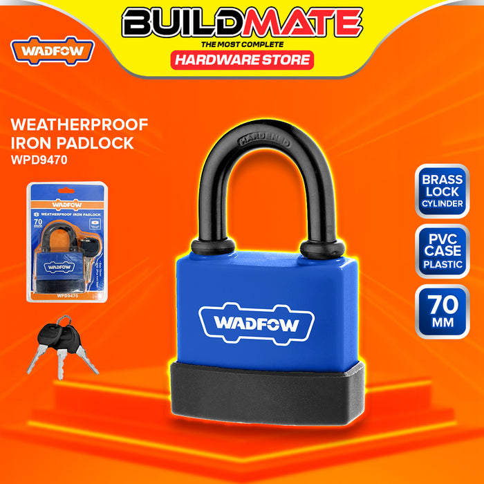 BUILDMATE Wadfow Weatherproof Iron Padlock 45mm / 55mm / 70mm Short Shackle with 3pcs Iron Keys Anti-Theft Keyed Security Pad Lock - WHT