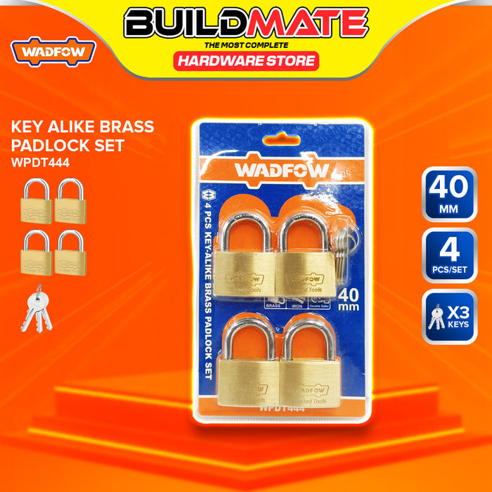 BUILDMATE Wadfow 40mm Key-Alike Brass Padlock Set 2pcs / 4pcs Short Shackle with 3pcs Iron Keys Anti-Theft Keyed Security Pad Lock - WHT
