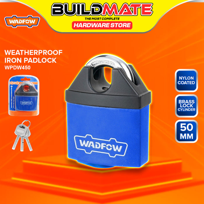 BUILDMATE Wadfow Weatherproof Iron Padlock 50mm / 65mm Short Shackle with 3pcs Disc Keys Anti-Theft Keyed Security Pad Lock - WHT
