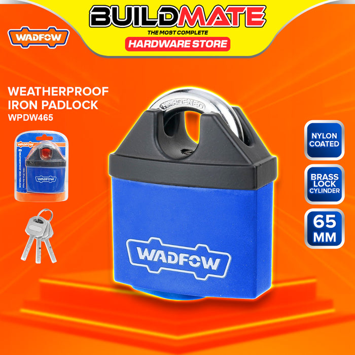 BUILDMATE Wadfow Weatherproof Iron Padlock 50mm / 65mm Short Shackle with 3pcs Disc Keys Anti-Theft Keyed Security Pad Lock - WHT