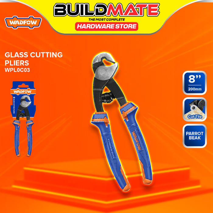 BUILDMATE Wadfow Glass Cutting Pliers 200mm (8")  Black Finish & Polish Tile Nipper Cutting Plier Manual Glass Snap Breaker Cutter SOLD PER PIECE - WHT