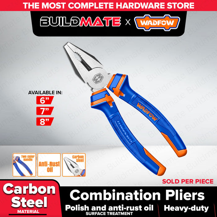 WADFOW 6"-8" Inch Combination Pliers Multifunction Polish and Anti-Rust Oil Heavy Duty Plier SOLD PER PIECE •BUILDMATE• WHT