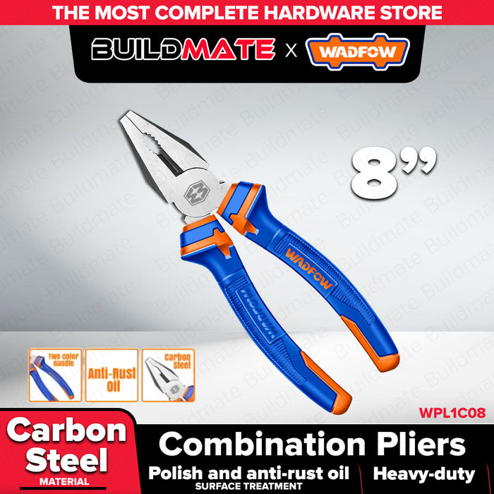 WADFOW 6"-8" Inch Combination Pliers Multifunction Polish and Anti-Rust Oil Heavy Duty Plier SOLD PER PIECE •BUILDMATE• WHT