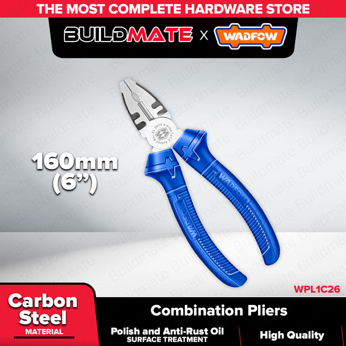 BUILDMATE Wadfow Combination Pliers 160mm (6") / 180mm (7") Multi-Purpose Electrician Lineman Metal Wire Gripping & Cutting Pliers - WHT