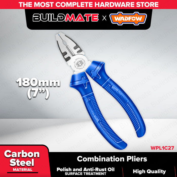 BUILDMATE Wadfow Combination Pliers 160mm (6") / 180mm (7") Multi-Purpose Electrician Lineman Metal Wire Gripping & Cutting Pliers - WHT