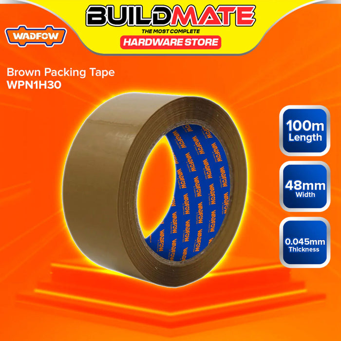 BUILDMATE Wadfow Brown Packing Tape 50m / 100m / 150m Carton Sealing Binding Adhesive Packaging Tape SOLD PER PIECE - WHT