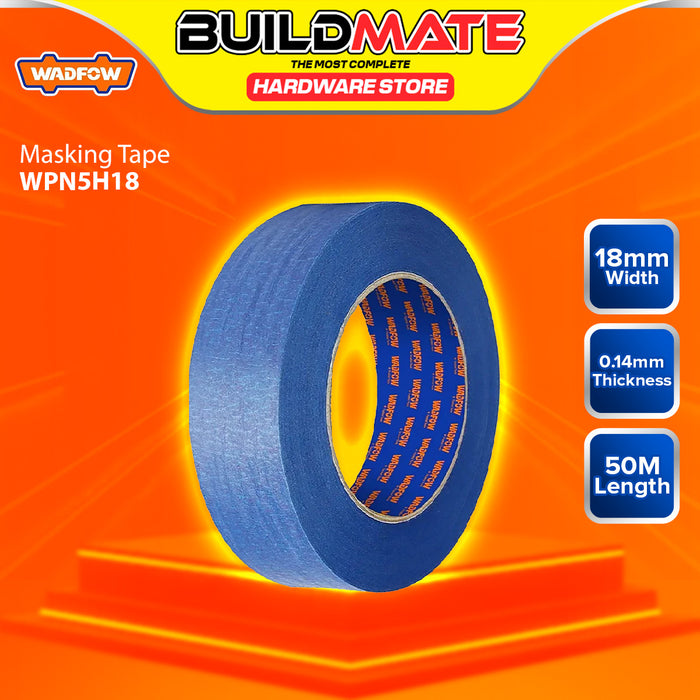 BUILDMATE Wadfow Masking Tape 12mm - 48mm Adhesive Blue Colored Tape For Painting and General Masking Applications SOLD PER PIECE - WHT