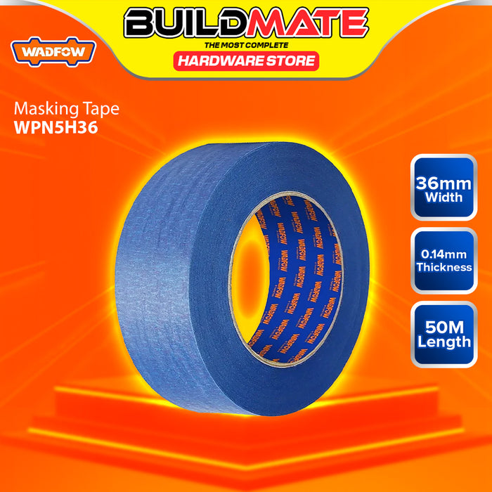BUILDMATE Wadfow Masking Tape 12mm - 48mm Adhesive Blue Colored Tape For Painting and General Masking Applications SOLD PER PIECE - WHT
