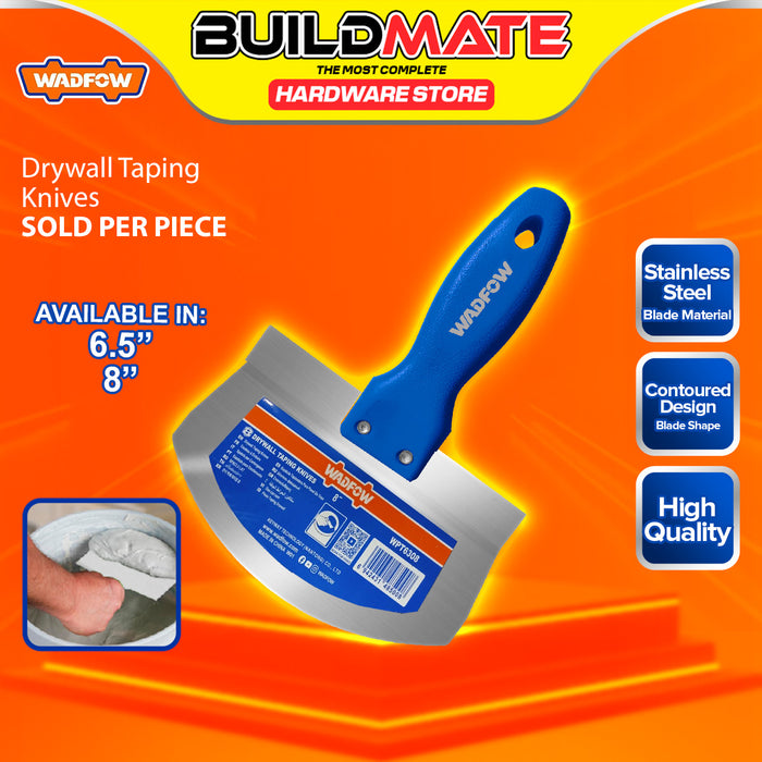 BUILDMATE Wadfow Drywall Taping Knives 6.5" / 8" Contoured Drywall Plastering Scraper Finishing Blades Scooping Joint Taping Knife SOLD PER PIECE - WHT