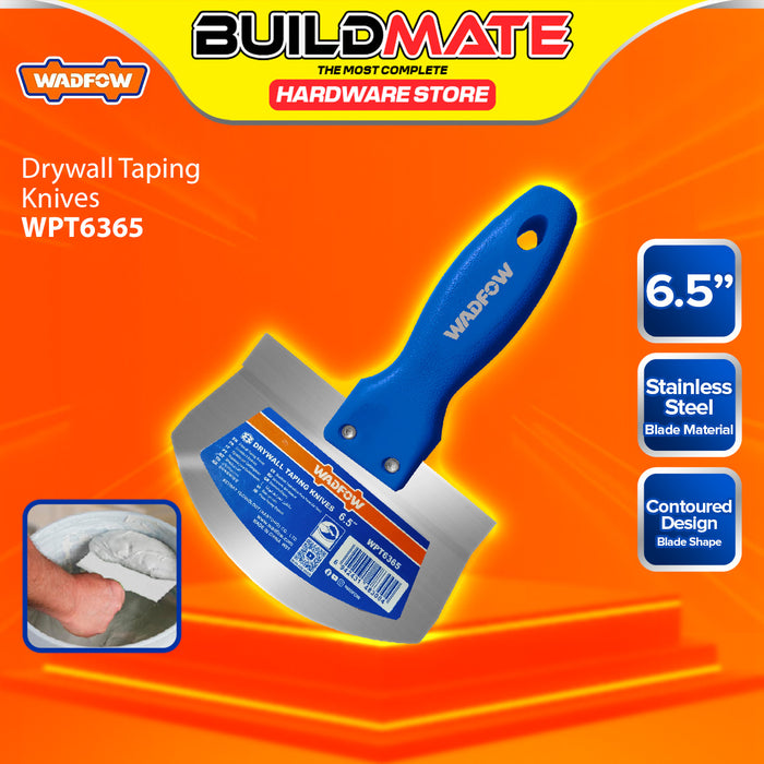 BUILDMATE Wadfow Drywall Taping Knives 6.5" / 8" Contoured Drywall Plastering Scraper Finishing Blades Scooping Joint Taping Knife SOLD PER PIECE - WHT