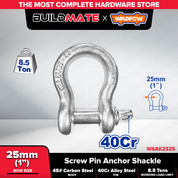 WADFOW Screw Pin Anchor Shackle WSAK2325 WHT - BUILDMATE