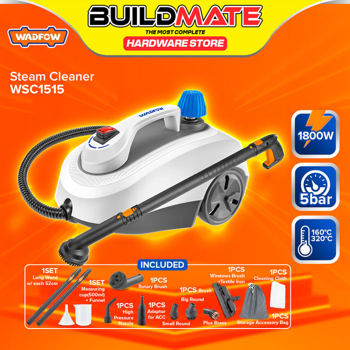 BUILDMATE Wadfow Electric Steam Cleaner 1800W Handheld Steam Vapor Sanitizer Power Cleaning Machine With Waterproof Switch WSC1515 - WPT
