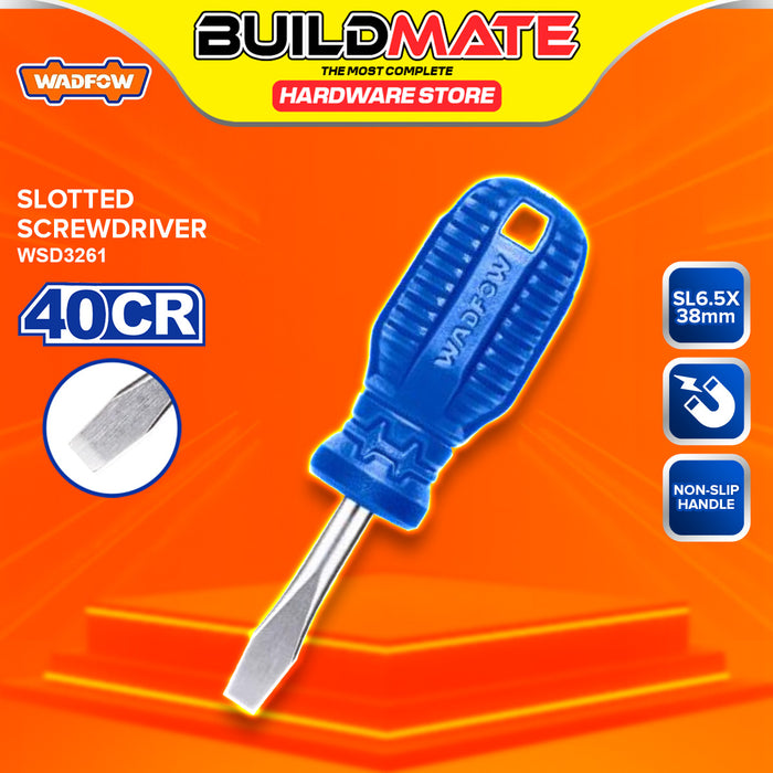 BUILDMATE Wadfow Screwdriver Phillips Cross / Slotted Flat Head Round Shank Magnetic Fastening Repair Hand Tools Screw Driver SOLD PER PIECE - WHT