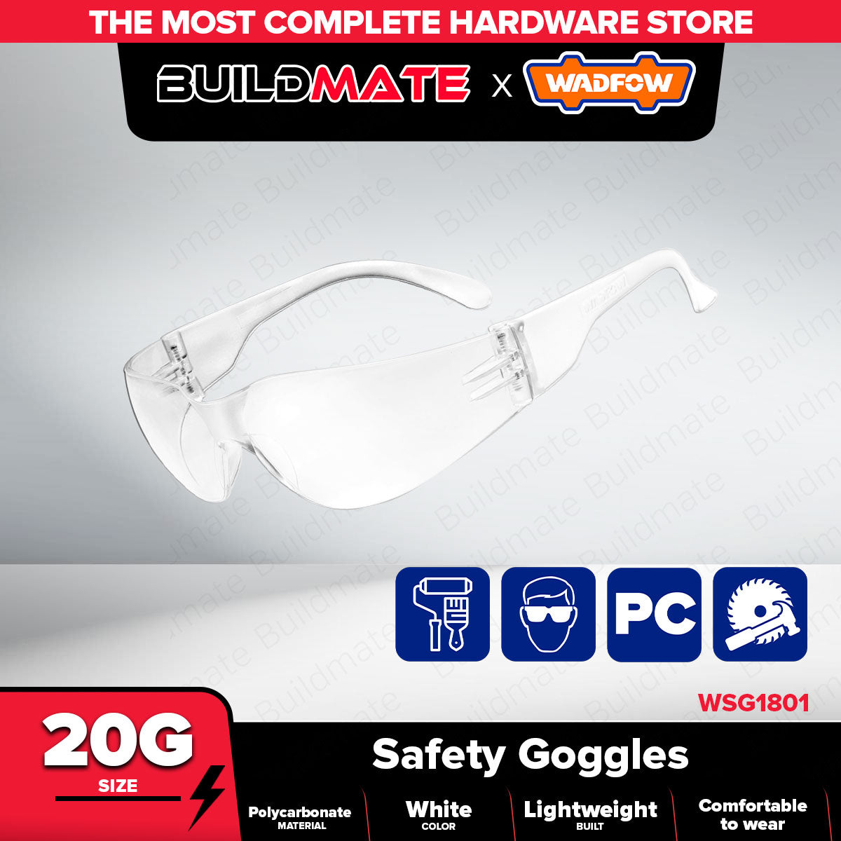 WADFOW 20g Safety Goggles Prevent UV Protective Eyewear Goggles Safety ...