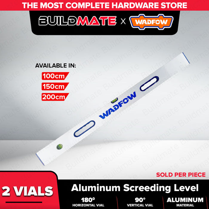 BUILDMATE Wadfow Aluminum Screeding Level 100cm / 150cm Straight Edges Screed Bar Level Plasterer's Floats Concrete Leveling Tool SOLD PER PIECE - WHT