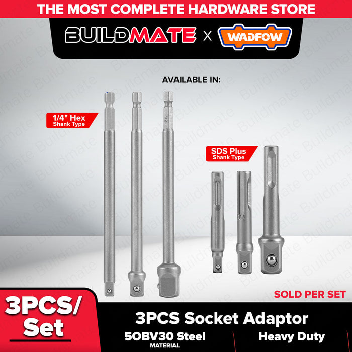 WADFOW 3PCS/Set SDS Plus | Hexagonal Shank Socket Adaptor WSV4K02 | WSV4K03 WHT - BUILDMATE