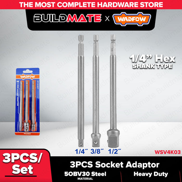 WADFOW 3PCS/Set SDS Plus | Hexagonal Shank Socket Adaptor WSV4K02 | WSV4K03 WHT - BUILDMATE
