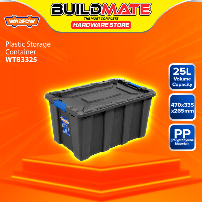 BUILDMATE Wadfow Plastic Storage Container 25L-100L Multipurpose Stackable Tub Black Organizer Bin Plastic Box SOLD PER PIECE - WHT