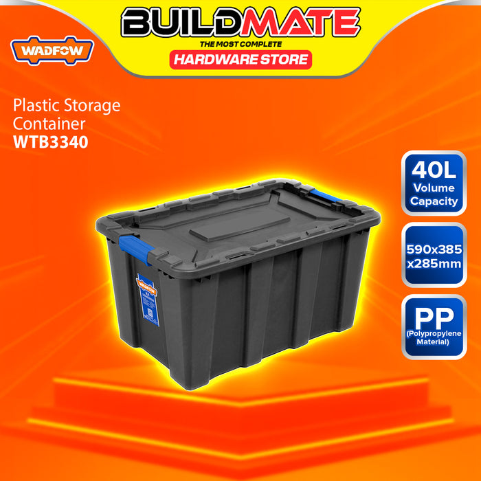 BUILDMATE Wadfow Plastic Storage Container 25L-100L Multipurpose Stackable Tub Black Organizer Bin Plastic Box SOLD PER PIECE - WHT