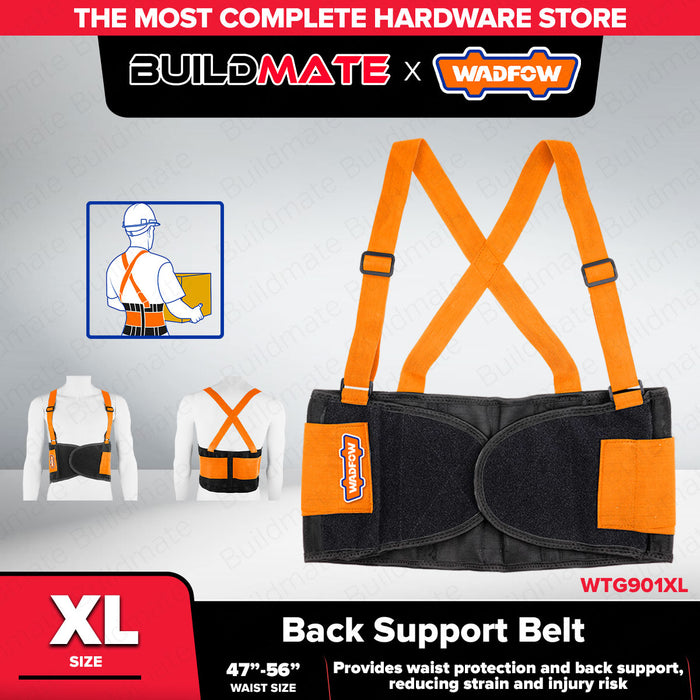 Wadfow M-XL Adjustable Back Support Belt Lumbar Brace Waist Protection for Lifting, Working | Lower Back Pain Relief SOLD PER PIECE - WHT