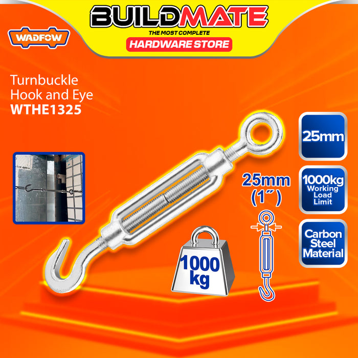BUILDMATE Wadfow Carbon Steel Turnbuckle Hook and Eye Adjusters Straining Screw Cable Wire Rope Tensioner Metal Hook Turn Buckles Barrel Strainer - WHT