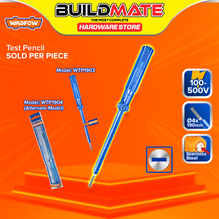 BUILDMATE Wadfow Test Pencil 4x100mm AC 100-500V Voltage Tester Light Flat Head Screwdriver Electric Circuit Detector Pen - WHT