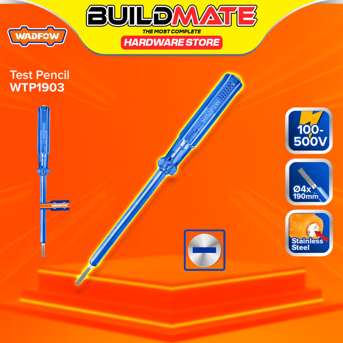 BUILDMATE Wadfow Test Pencil 4x100mm AC 100-500V Voltage Tester Light Flat Head Screwdriver Electric Circuit Detector Pen - WHT