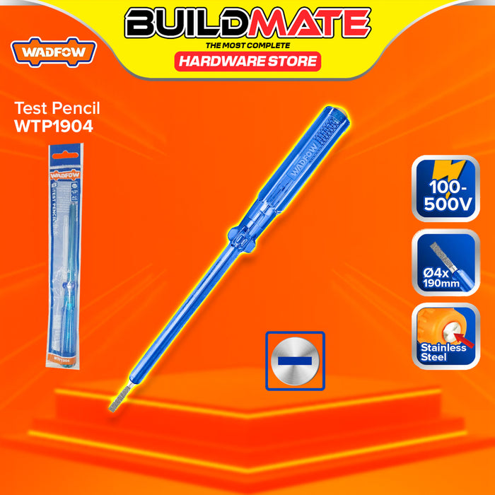 BUILDMATE Wadfow Test Pencil 4x100mm AC 100-500V Voltage Tester Light Flat Head Screwdriver Electric Circuit Detector Pen - WHT