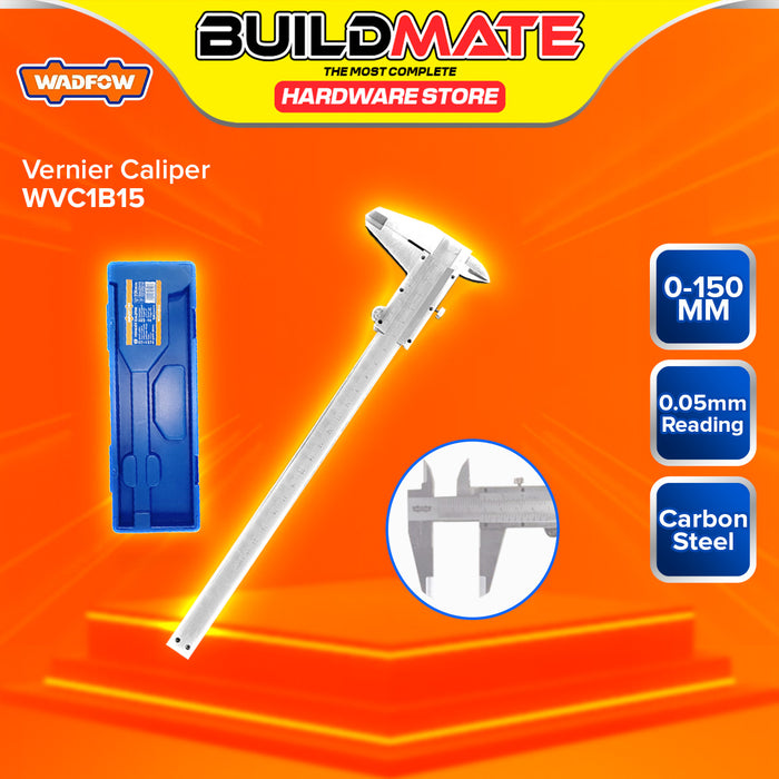 BUILDMATE Wadfow Carbon Steel Vernier Caliper 150mm - 300mm Manual Mechanical Metric/Inch Conversion Caliper Measuring Tool - WHT