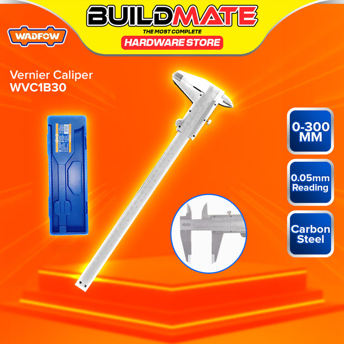 BUILDMATE Wadfow Carbon Steel Vernier Caliper 150mm - 300mm Manual Mechanical Metric/Inch Conversion Caliper Measuring Tool - WHT