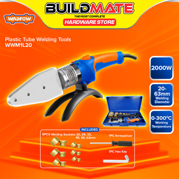 BUILDMATE Wadfow Plastic Tube Welding Tools 800W / 2000W Fusion Machine Pipes Welder Kit Heating Tool Heads Set for PPR and PE - WPT
