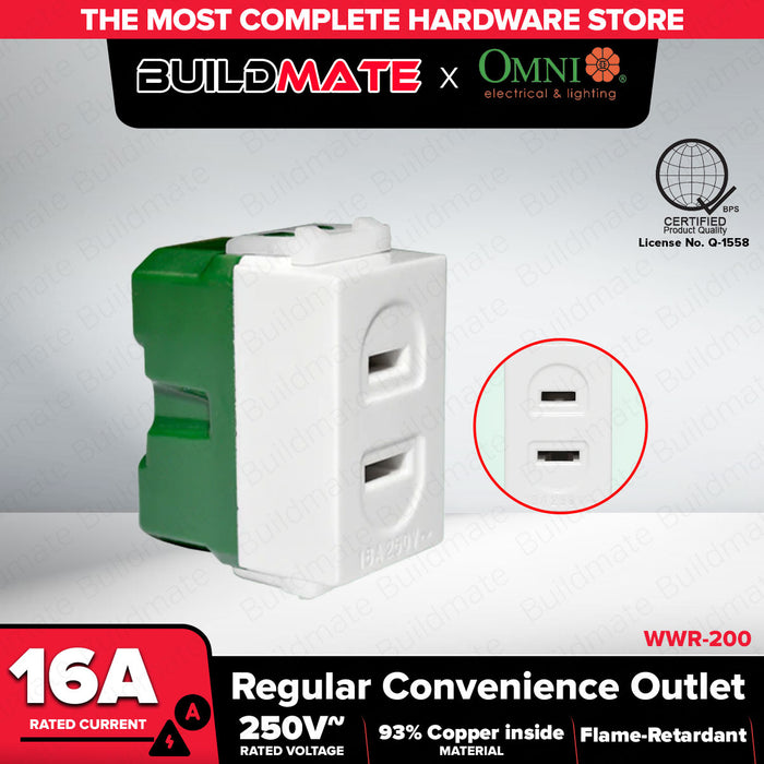 OMNI Regular Convenience Outlet 16A WWR-200 250V •BUILDMATE•