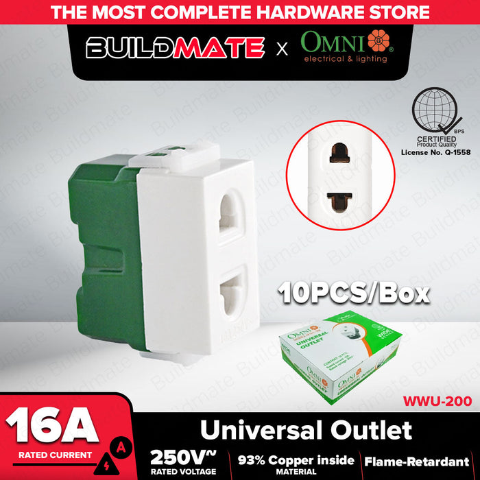 [WHOLESALE] (10PCS) OMNI Universal Outlet 16A WWU-200 •BUILDMATE•